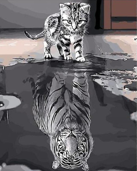 Macska Tükörképe - festés számok szerint - fesd meg magad