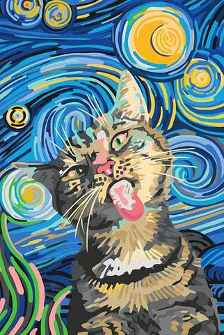Őrült Macska - számfestő készlet