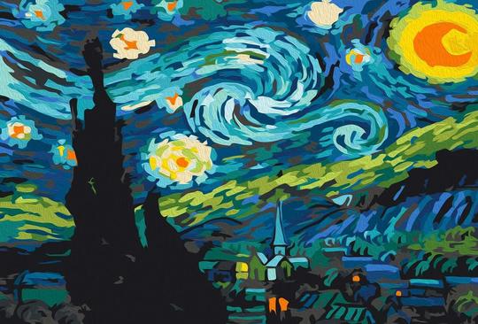 Vincent van Gogh Csillagos Éj - számfestő készlet - Fesdmegmagad.hu
